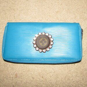NEW NEVER USED KEEP IT GYPSY Teal Wallet with Embellishment